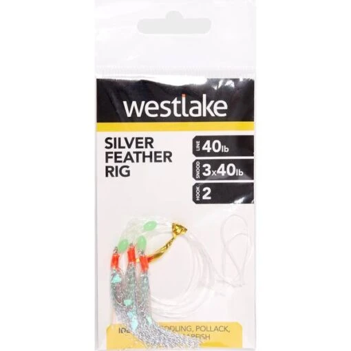 Westlake 3 Silver Flash Feather Rig 2 -Fishing Supplies Store Westlake 3 Silver Flash Feather Rig 2