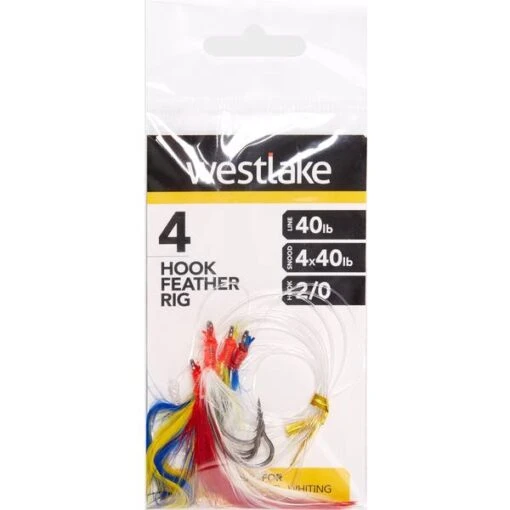 Westlake 4 Hook Feather Rig 2/0 -Fishing Supplies Store Westlake 4 Hook Feather Rig 2 0