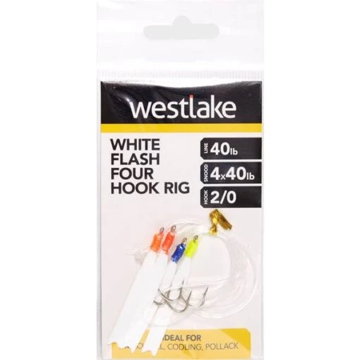 Westlake 4 Hook White Flash Rig 2/0 -Fishing Supplies Store Westlake 4 Hook White Flash Rig 2 0