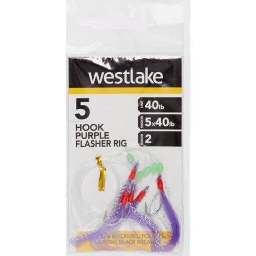 Westlake 5 Hook Purple Flasher 2 -Fishing Supplies Store Westlake 5 Hook Purple Flasher 2