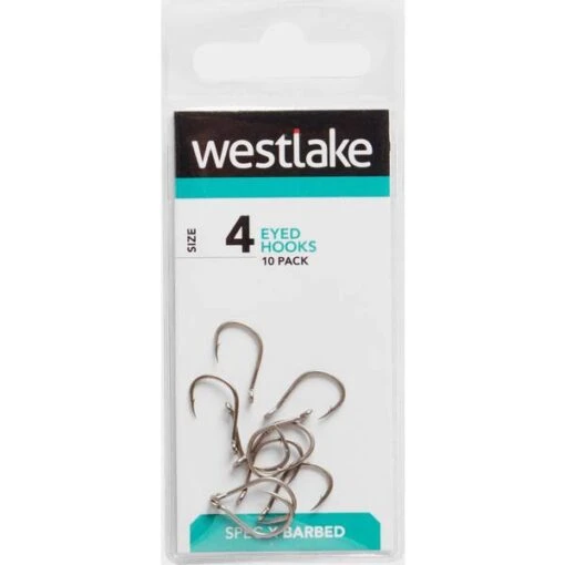 Westlake Barbed Eyed Hooks (Size 4) -Fishing Supplies Store Westlake Barbed Eyed Hooks Size 4