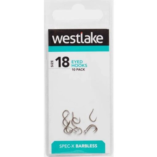 Westlake Barbless Eyed Hooks (Size 18) -Fishing Supplies Store Westlake Barbless Eyed Hooks Size 18