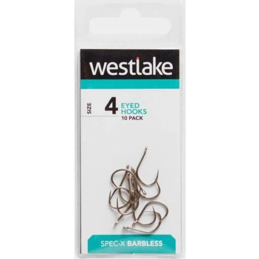 Westlake Barbless Eyed Hooks (Size 4) -Fishing Supplies Store Westlake Barbless Eyed Hooks Size 4