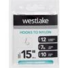 Westlake Barbless Hooks To Nylon (Size 12) White -Fishing Supplies Store Westlake Barbless Hooks to Nylon Size 12 White