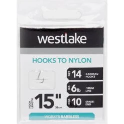 Fishing Supplies Store -Fishing Supplies Store Westlake Barbless Hooks to Nylon Size 14 Silver