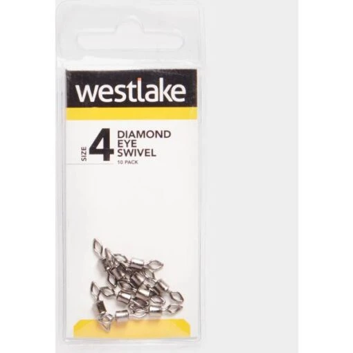 Westlake Diamond Eye Swivel (Size 4) Silver -Fishing Supplies Store Westlake Diamond Eye Swivel Size 4 Silver