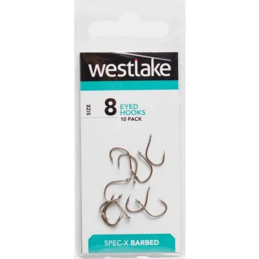 Westlake Eyed Barbed 8, Silver -Fishing Supplies Store Westlake Eyed Barbed 8 Silver