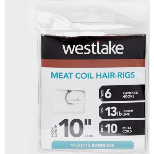 Westlake Meat Coil Hair-Rigs (Size 6) Silver -Fishing Supplies Store Westlake Meat Coil Hair Rigs Size 6 Silver