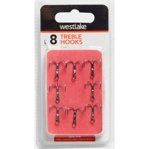 Westlake Semi-Barbed Treble Hooks (Size 8) -Fishing Supplies Store Westlake Semi Barbed Treble Hooks Size 8